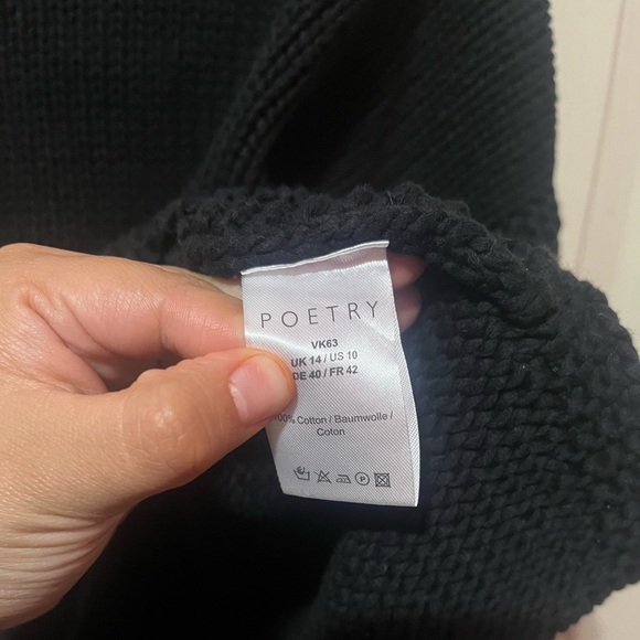 Poetry black Knit Sweater size small 100 cotton - Picture 4 of 4